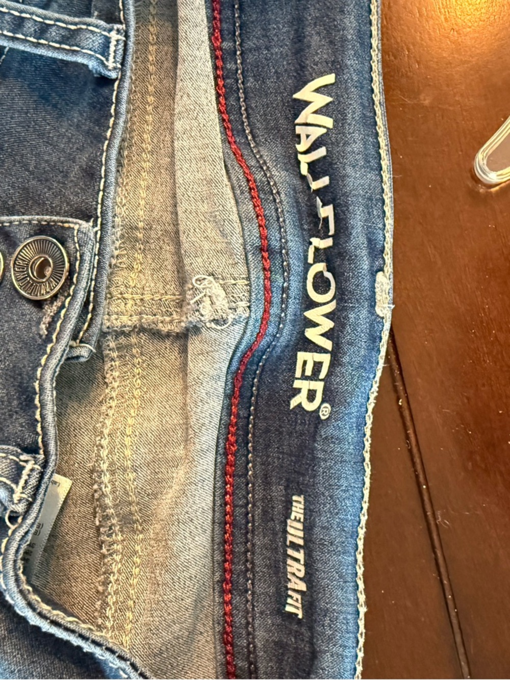Wallflower Mid Wash Cropped Cuffed Jeans - Picture 4 of 8